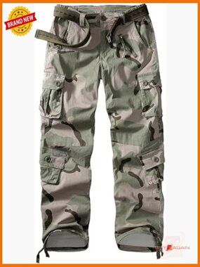 Tactical Cargo Pants with 9 Pockets Y2K Straight Leg Work Trousers